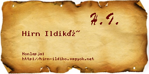 Hirn Ildikó névjegykártya