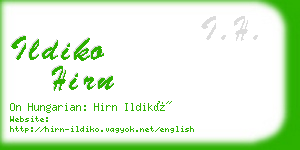 ildiko hirn business card